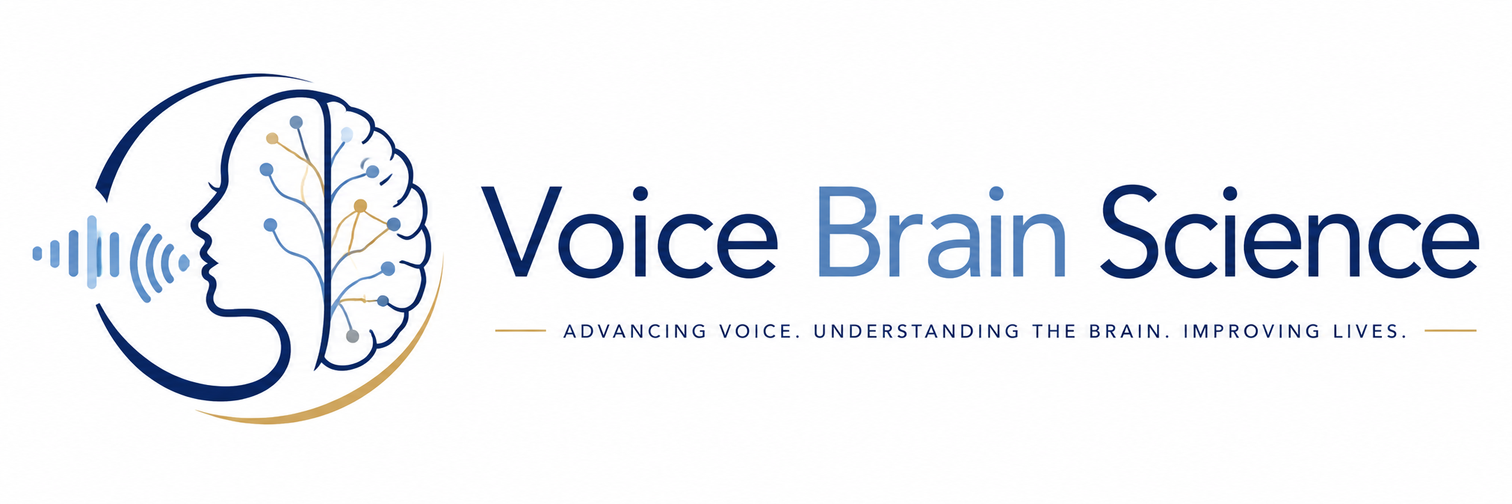 Voice Brain Science logo featuring a brain and human voice